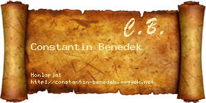 Constantin Benedek névjegykártya